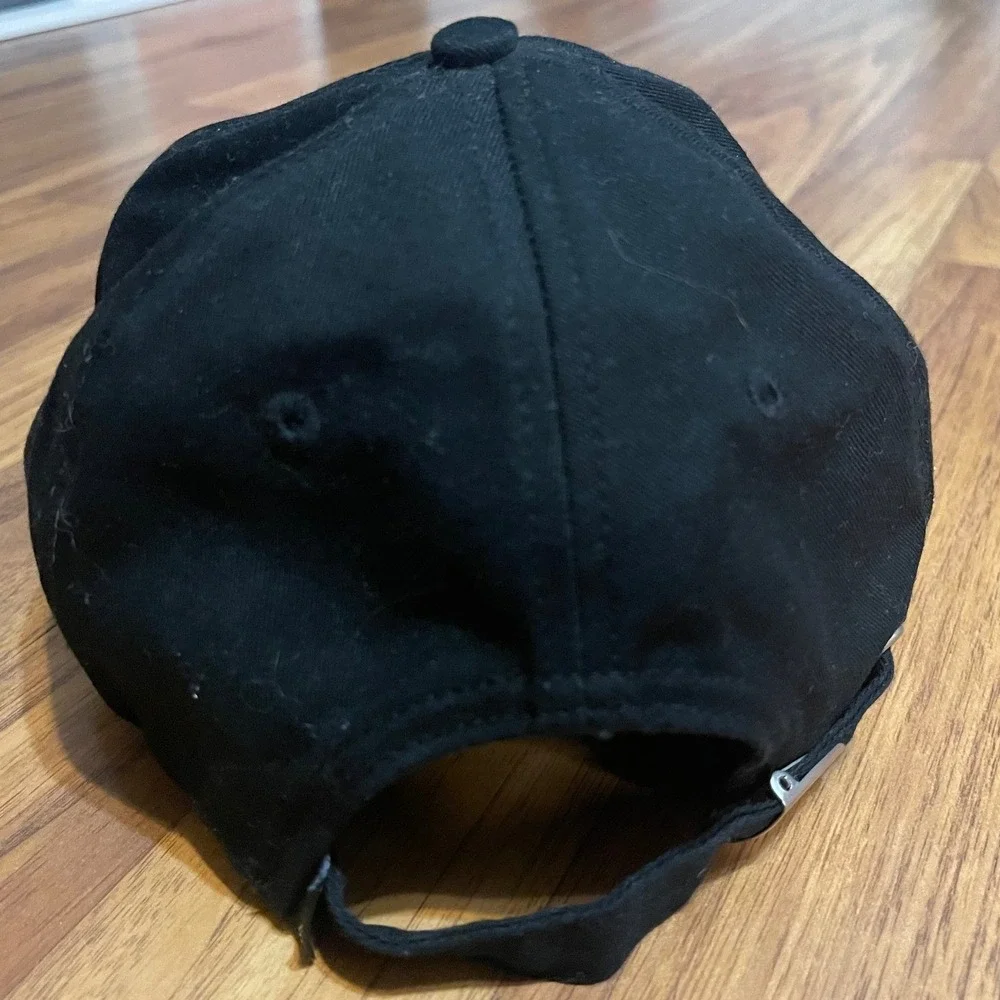 Primitive Skateboarding Hat Mens OS Dad Cap Black Cotton Burning Rose Flame Logo